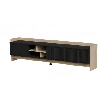 Cama RTV PORTO 3D Skapis 190x38x50 ozols/melns