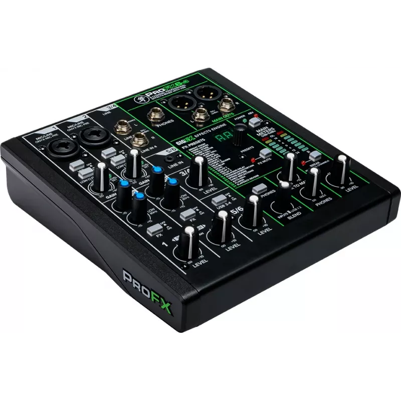 Mikseris Mackie ProFX6v3 kompakts 6-kanālu analogs mikseris ar USB interfeisu