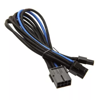 SilverStone PCI-8-Pin uz PCIe-6+2-Pin kabelis, 250mm - melns/zils