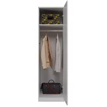 Garderobe Top e Shop SD-50 BI ar 5 plauktiem, 1 durvīm, balts rāmis