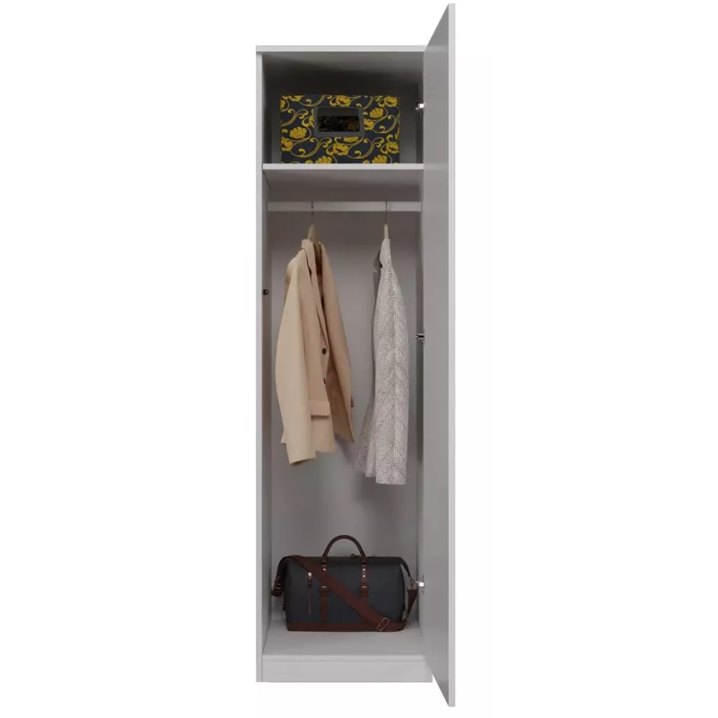 Garderobe Top e Shop SD-50 BI ar 5 plauktiem, 1 durvīm, balts rāmis