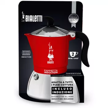 Stovetop Espresso Katliņš BIALETTI FIAMMETTA 2TZ Induction Sarkans, 2 tases