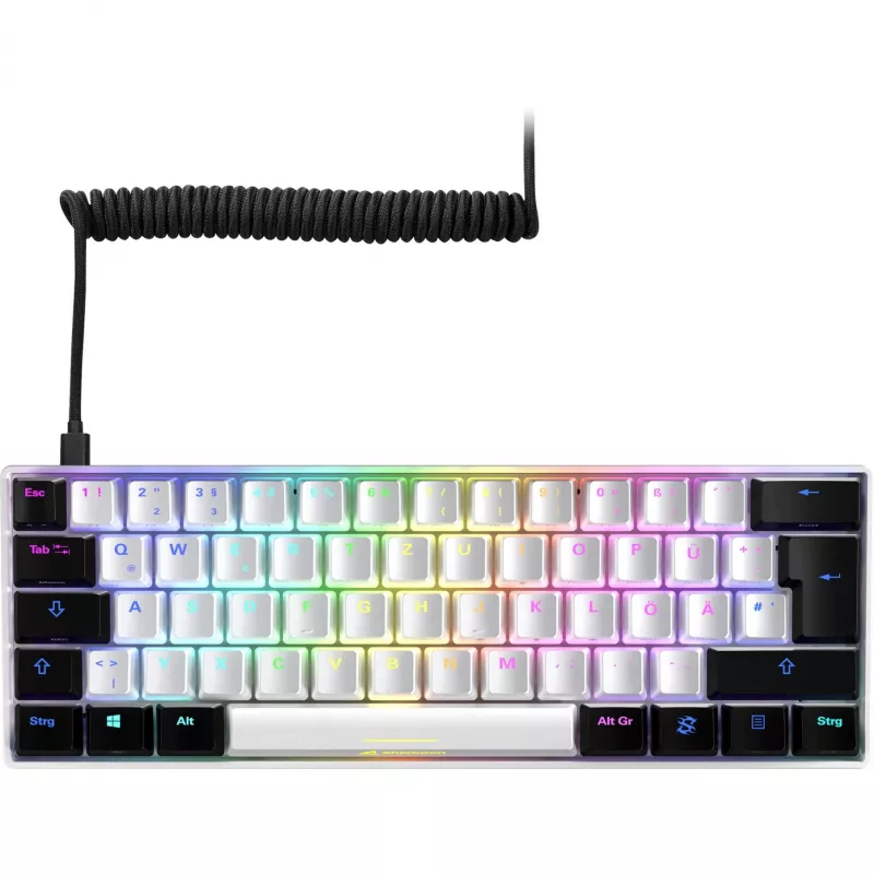 SKILLER SGK50 S4 Gaming tastatūra Balta/melna, PT izkārtojums, Kailh Red