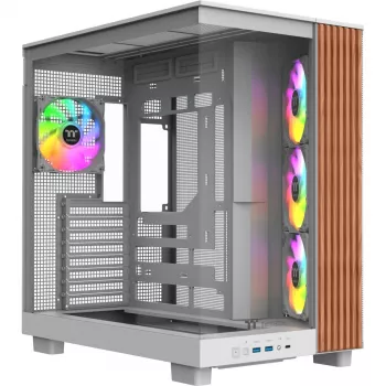 PC korpuss Thermaltake View 380 XL WS ARGB Snow White — Midi Tower, ATX atbalsts, logs