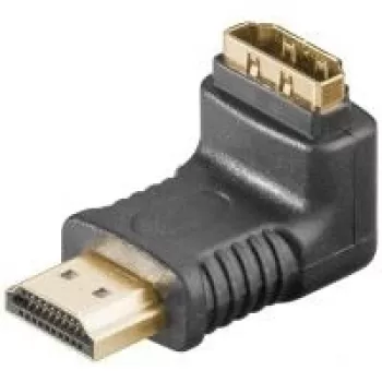 Wentronic Goobay HDMI™ leņķa adapteris, HDMI standarta spraudnis (A tips), melns - HDMI™ A-spraudnis > HDMI™ A-ligzda (51727)