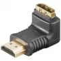 Wentronic Goobay HDMI™ leņķa adapteris, HDMI standarta spraudnis (A tips), melns - HDMI™ A-spraudnis > HDMI™ A-ligzda (51727)