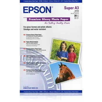 Epson Premium Glossy Photo Paper, A3+, 250g/m², 20 loksnes
