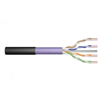 DIGITUS Professional Installation Cable - Bulk Cable - 500 m - UTP - CAT 6 - Halogēnu nesaturošs, āra, izturīgs - Melns