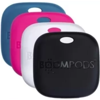 Uzlādējami tagi Boompods Boomtag Rechargeable 4er — 4 komplekts Melnā, Zilā, Baltā, Rozā krāsā