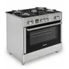 Brīvi stāvoša gāzes-elektriskā plīts Ravanson KWGE-K90, 5 gatavošanas zonas, 90 cm, inox