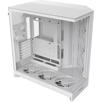 PC korpuss NZXT H9 Flow RGB+ — balts, ATX/EATX/Micro-ITX, rūdīts stikls, 3x140mm priekšā + 1x120mm aizmugurē