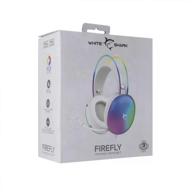 Austiņas White Shark GH-2342 Firefly White
