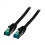 EFB-Elektronik RJ45 vada kabelis Cat.6A S/FTP LSZH melns 1m
