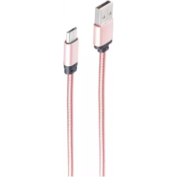 USB kabelis ShiverPeaks BS14-11002 1m USB A Micro-USB B rožu zelts