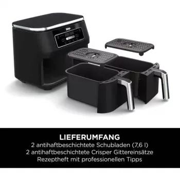 Ninja AF200EU dubultā gaisa cepeškrāsns 7.6 L 2400 W melna