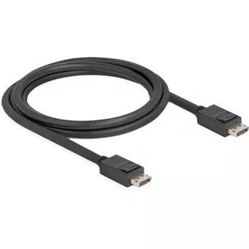 Delock DisplayPort kabelis - DisplayPort (vīriešu) ar fiksatoru uz DisplayPort (vīriešu) ar fiksatoru - DisplayPort 2.1 - 1,8m - atbalsta 16K 60 Hz (15 360 x 8640), līdz 80 Gbps datu pārraide