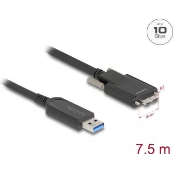 Aktīvais optiskais kabelis DeLOCK 83212 USB 10 Gbps Type-A uz Micro-B 7.5 m