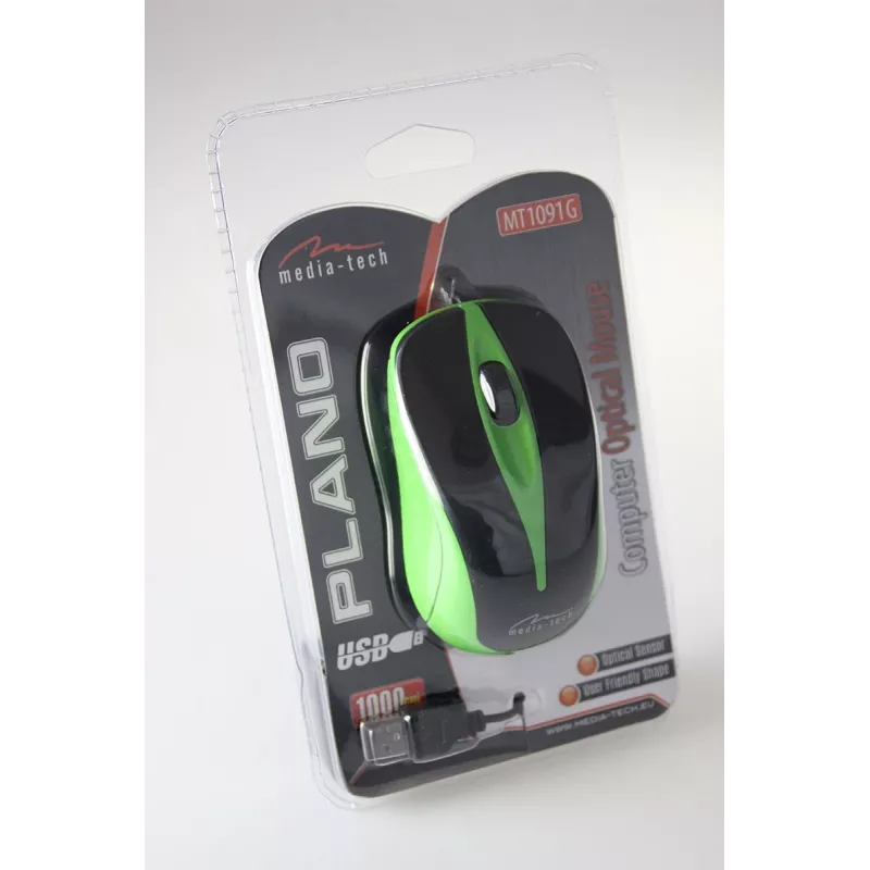 Vadu optiskā pele 800dpi melna & zaļa MT1091G