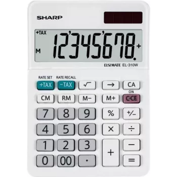 Sharp EL-310W galda kalkulators finanšu aprēķiniem, balts