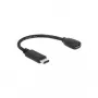 USB pagarinātāja adaptera kabelis DeLOCK 65578 USB 2.0 0.15 m USB-C uz Micro-USB B Melns