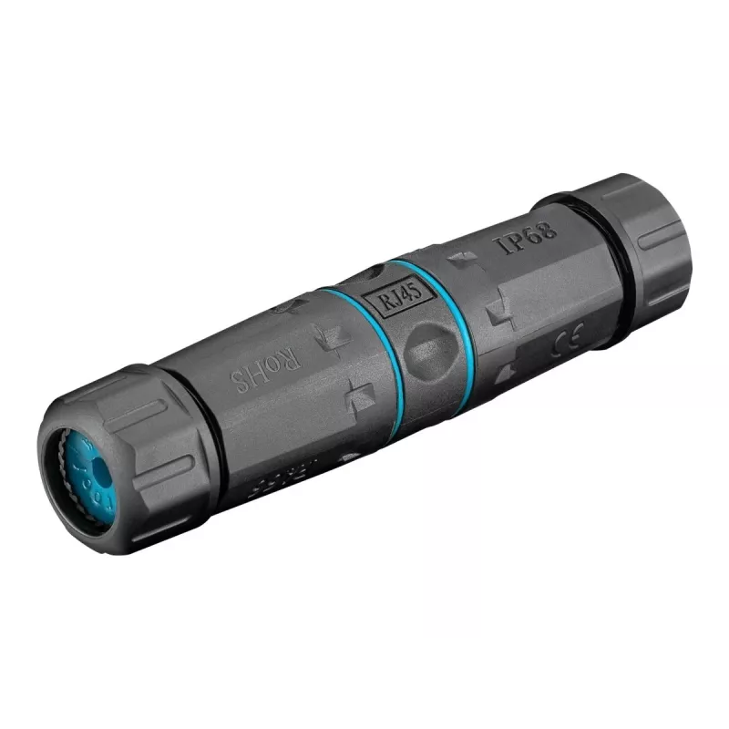 Goobay Outdoor (IP68) tīkla kabeļa savienotājs, CAT 6A neekranēts, UTP – putekļu un ūdensnecaurlaidīgs, LSA spaiļu sloksne (bez instrumentiem) (44416)