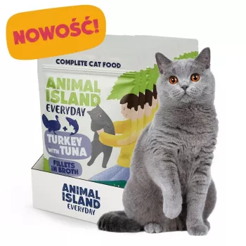 ANIMAL ISLAND tītara ar tunci kaķu barība maisiņos 12x85g