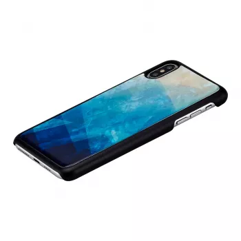 Telefona maciņš iKins iPhone XS Max — zilā ezera raksts ar melnu apdari