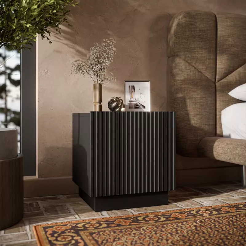 Naktsgaldiņu komplekts Cama LIVERTI 45x42x47 cm, melns, MDF/skaidu plātne, 16 mm rāmis