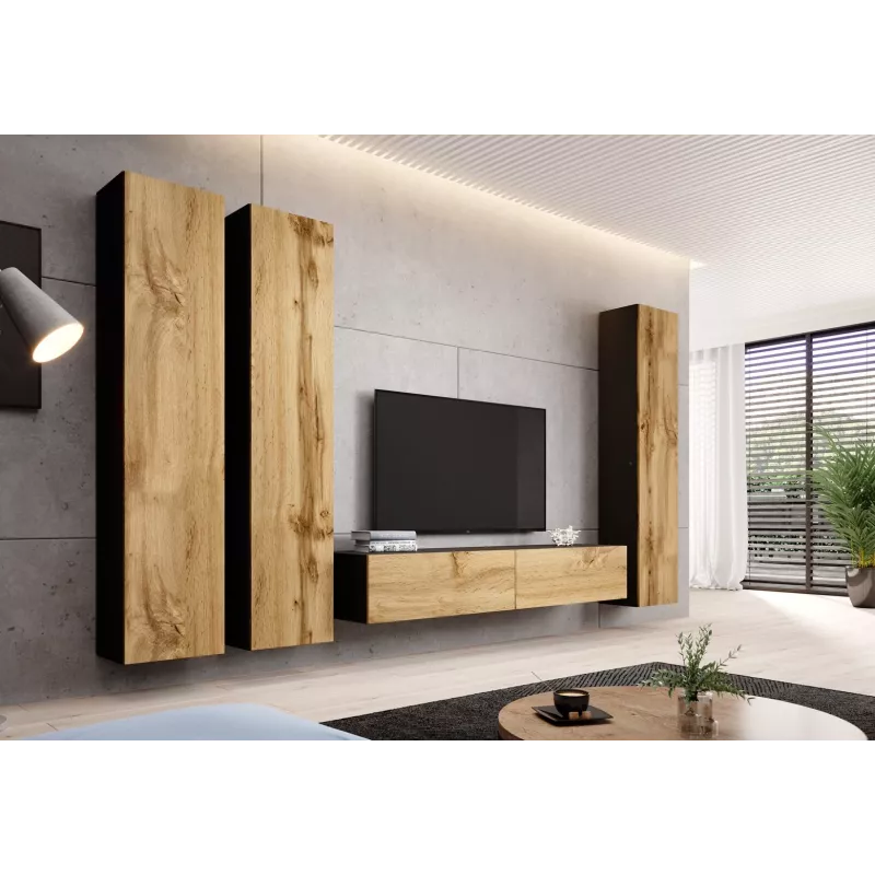 Cama TV Stand VIGO '180' 30/180/40 Melns/wotan oak
