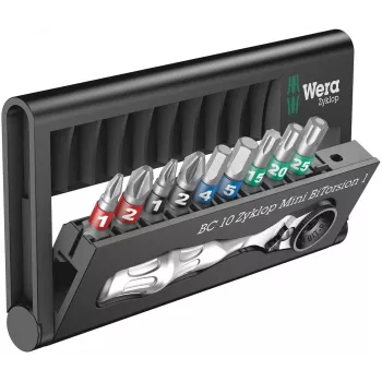 Wera Bit-Check 10 Zyklop Mini BiTorsion 1 komplekts 10 gab. 7.6 x 2.5 x 12.7 cm