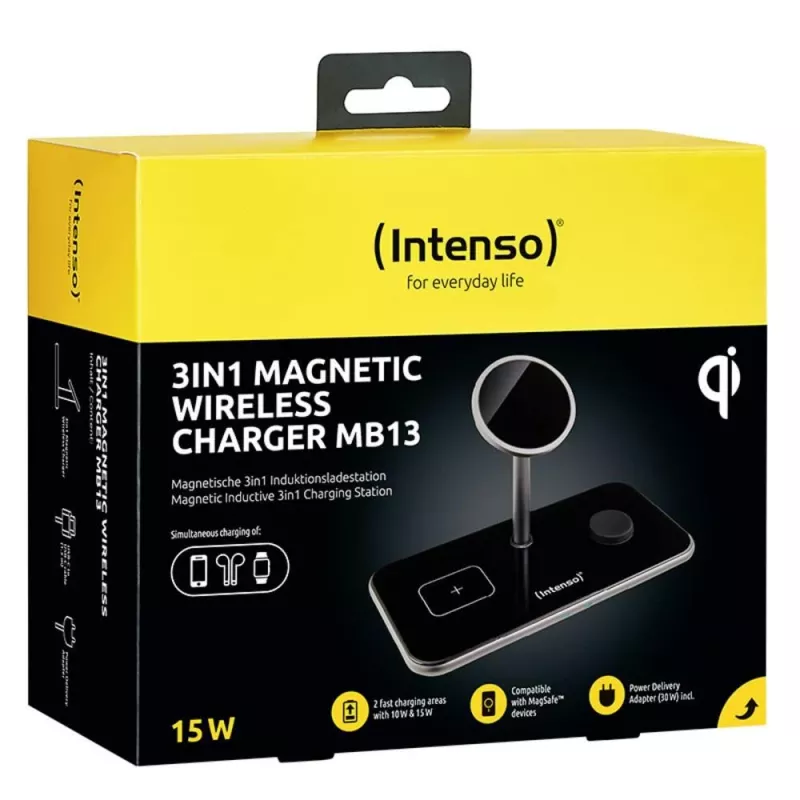 Intenso MB13 3in1 Magnētiskais bezvadu lādētājs Melns