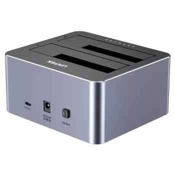 Dokstacija Unitek 51642 2.5/3.5 collu SATA diskiem, USB-C 10Gbps, 2 sloti, alumīnijs
