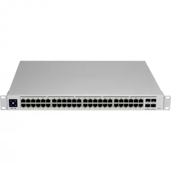 Ubiquiti UniFi USW-PRO-48 tīkla slēdzis, pārvaldīts L2/L3 Gigabit Ethernet (10/100/1000), 1U, sudraba