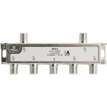 Triax SCS 6 - Kabeļu sadalītājs - 75 omi - 5 - 2400 MHz - Sudrabs - Balts - Sievišķais/Sievišķais - 16,5 dB (349826)