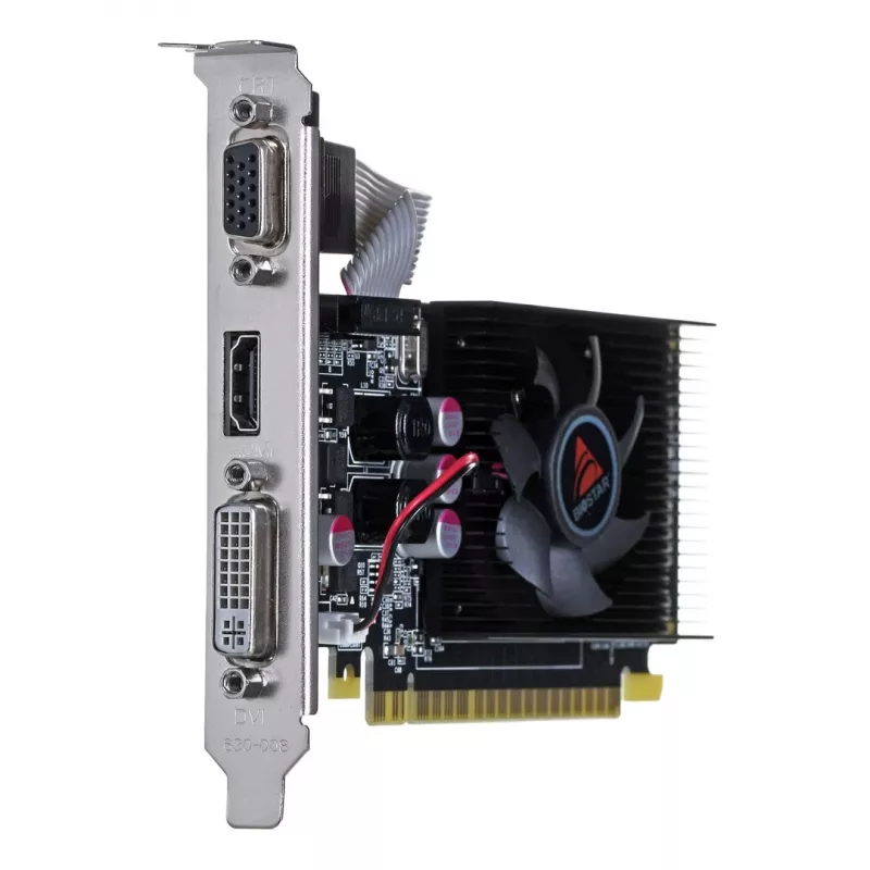 Videokarte BIOSTAR GeForce GT 610 — 2 GB GDDR3, 64 bitu, PCIe x16, 700 MHz