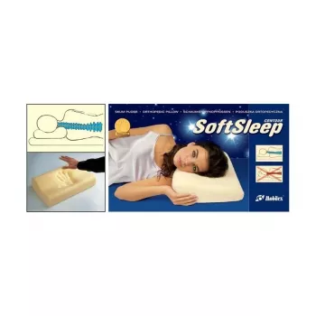 Ortopēdiskais spilvens Mobilex SoftSleep L izmērs, ergonomisks putuplasts, 500×300×120 mm, blīvums 50 kg/m³