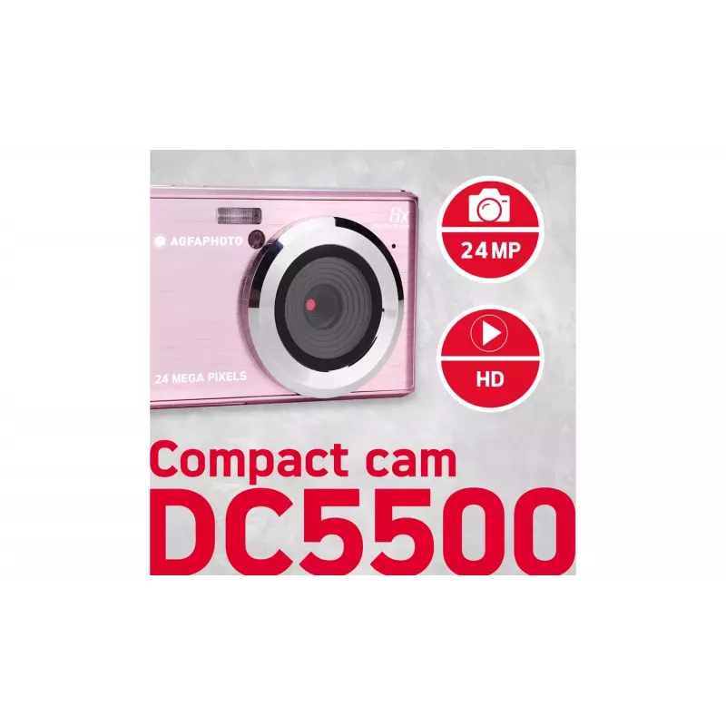 AgfaPhoto DC5500 kompaktkamera 24 MP CMOS 5600 x 4200 pikseļi Rozā