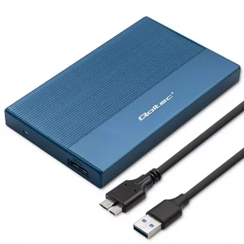 Ārējais 2,5 collu SSD/HDD korpuss QOLTEC 52276 USB 3.0 SATA līdz 2TB