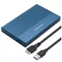Ārējais 2,5 collu SSD/HDD korpuss QOLTEC 52276 USB 3.0 SATA līdz 2TB