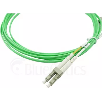 BlueOptics Duplex optiskās šķiedras savienotājkabelis, LC-UPC/LC-UPC bēšs, 10 metri, daudzmodu G50/125 µm, OM5