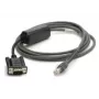 Zebra CBA-R10-S07ZBR seriālais kabelis, melns, 2.13 m, DB9 – RJ-45