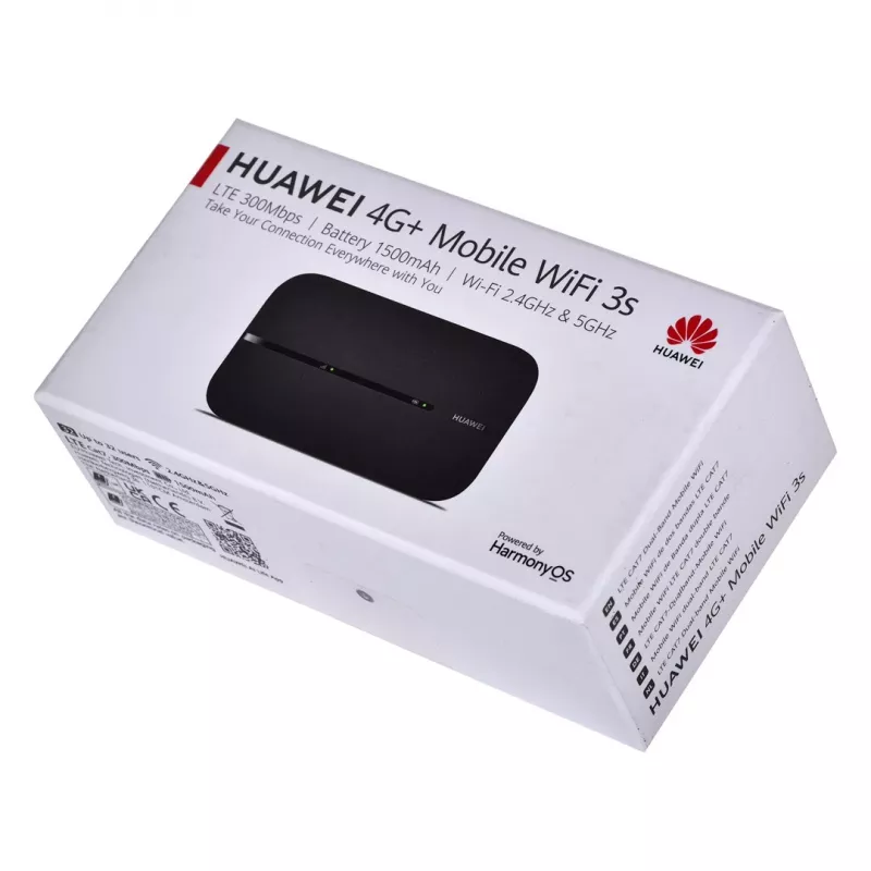 Huawei 4G Mobile WiFi 3 bezvadu maršrutētājs, divjoslu (2,4 GHz / 5 GHz), melns