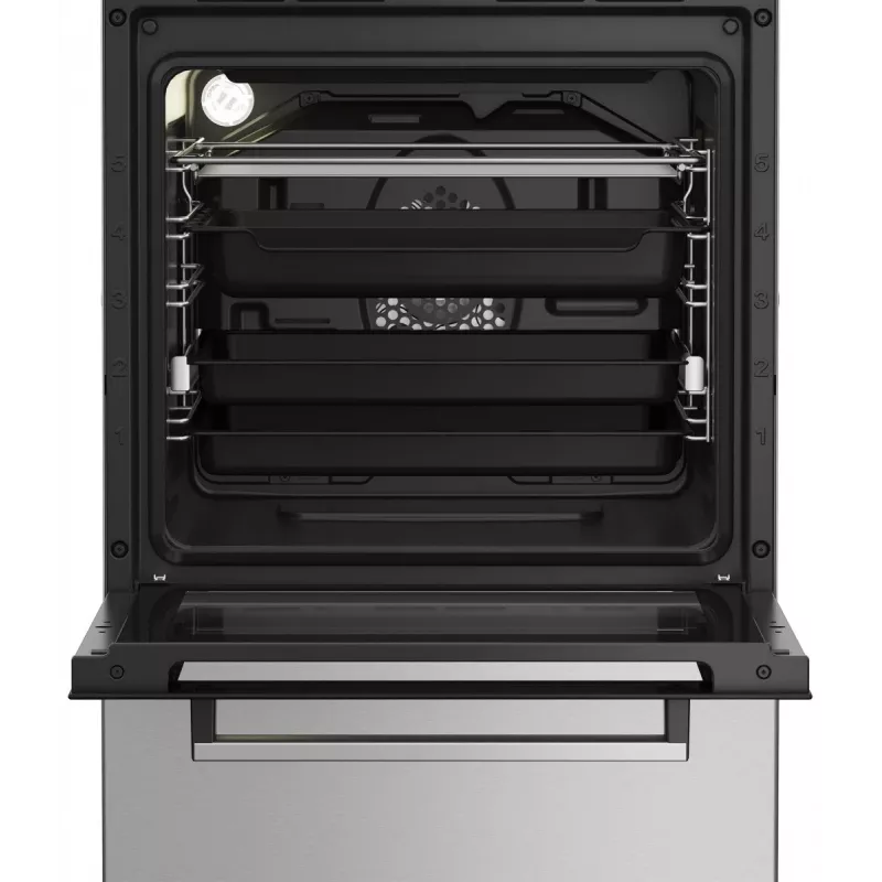 Gāzes-elektriskā plīts BEKO FSM52330DX 5 degļi 60 cm, Energoklase A