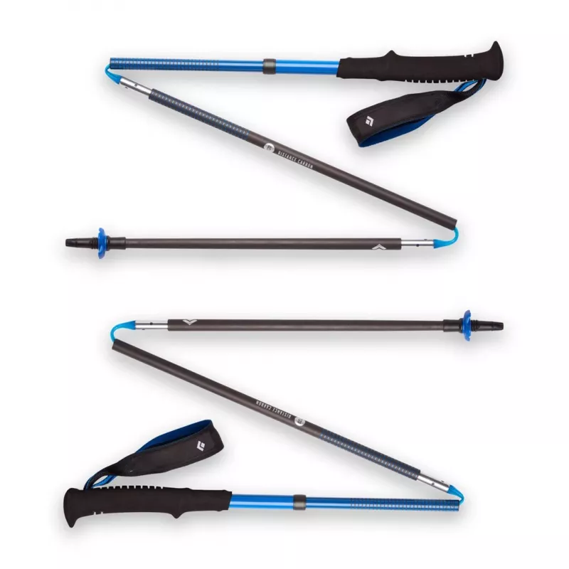Trekking nūjas Black Diamond Distance Carbon Z, salokāms oglekļa šahts, 120 cm, 280 g, 3 segmenti