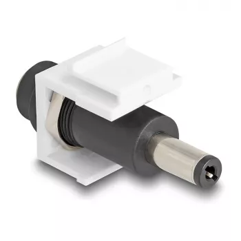 DeLOCK Keystone modulis DC 5.5 x 2.1 mm ligzda - DC 5.5 x 2.5 mm spraudnis balts