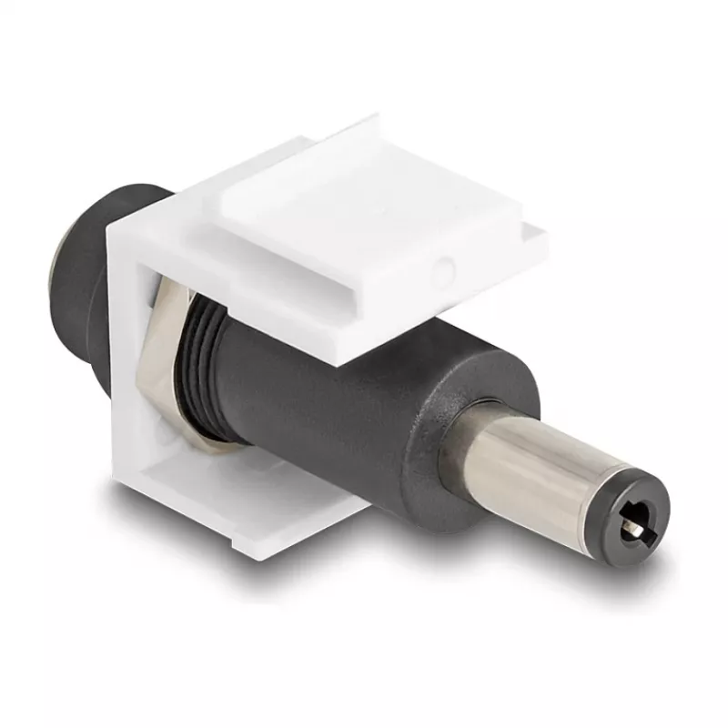 DeLOCK Keystone modulis DC 5.5 x 2.1 mm ligzda - DC 5.5 x 2.5 mm spraudnis balts