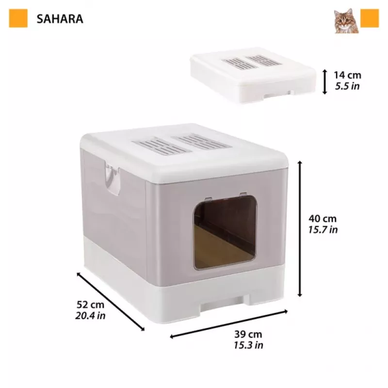 FERPLAST Sahara Green kaķu tualetes kaste - 52 x 39 x 40 cm