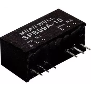 MEAN WELL SPB09A-24 līdzstrāvas pārveidotājs, 9 W, 24 V, 0.375 A, SIP caururbuma montāža