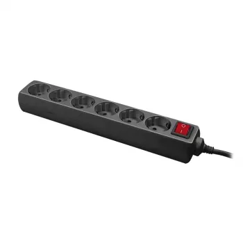Pagarinātājs LogiLink LPS202B 1.4m 6 Kontaktligzdas Melns