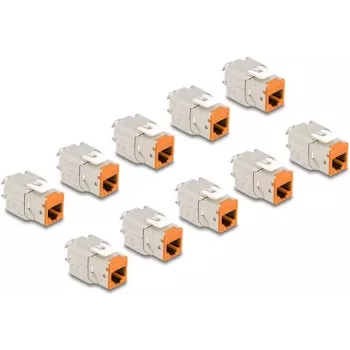 DeLOCK 88117 keystone modulis plakans RJ-45 Oranžs 10 gab.